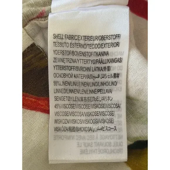 Farm Rio Spring Forest Long Sleeve Linen Blend Mini Dress White Multi Small - Picture 15 of 16